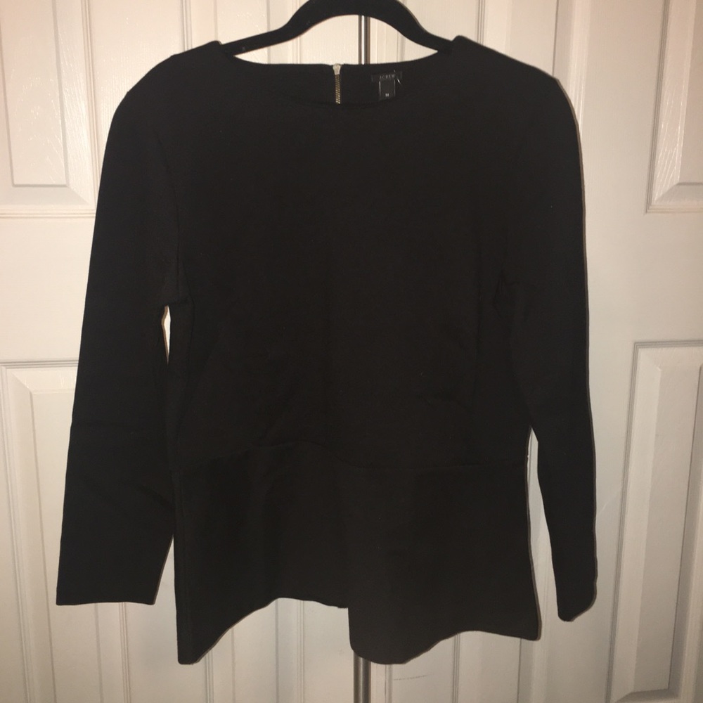 J.Crew Black Peplum Top NWT